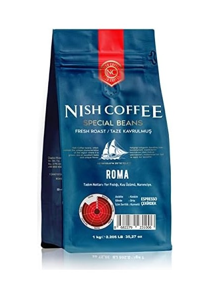 Nish Espresso Kahve Roma 1 Kg-Çekirdek fiyatları