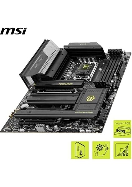 Msı, Mag Z890 Tomahawk Wifi Soket 1851 Ddr5 9200MHZ(OC) USB 20GBPS 4xm.2 2xtb4 HDMI Display 5g Lan Wifi 7 Atx, 7E32-001R modelleri