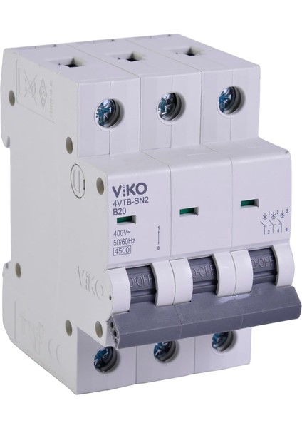 4VTB-3B20 Otomatik Sigorta 4,5ka B Tipi 3 Kutup 20A