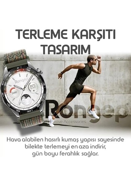 ile Uyumlu Hasırlı Fabric Loop 22MM Kumaş Kordon Gt5/gt5 Pro/gt4/gt3/gt3 Pro/gt2/gt2 Pro 46MM Için Terletmeyen Hafif Yapılı Cırt Cırt Tasarım Rahat Kayış modelleri