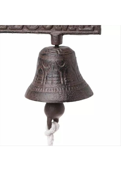 Vintage bahçe antika kapı zili, vintage büyük dökme duvara monte metal kapı zili, çiftlik evi dekorasyonu için uygun, c (Yurt Dışından)