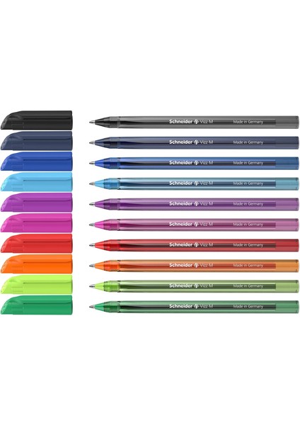 Vizz Tükenmez, 1,00 Mm, 10' Lu Set, Canlı Renkler