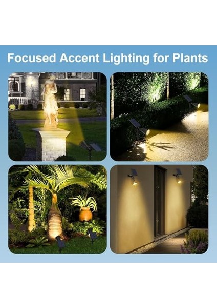18 LED Spot Güneş Enerjili Bahçe Aydınlatma Lambası, Fotoselli, Spike, 18W Su Geçirmez Dış Mekan Solar Lamba, Ağaç,, Garaj, Havuz, Duvar ve Zemin Montajına Uygundur 42 cm fiyatları