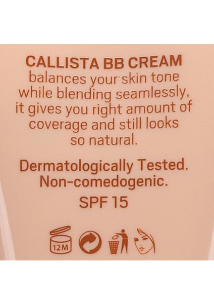 Callista Bb Cream 100 Doğal Kapatıcı Spf 15 Bb Krem