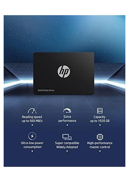Hp S650 480GB 2.5 Inç Sata Iıı Pc SSD Dahili Katı Hal Sabit Sürücü - 6 Gb/s, 3D Nand, Dizüstü ve Masaüstü Güncellemesi Için 560 Mb/sn'ye Kadar - 345M9AA#ABA modelleri
