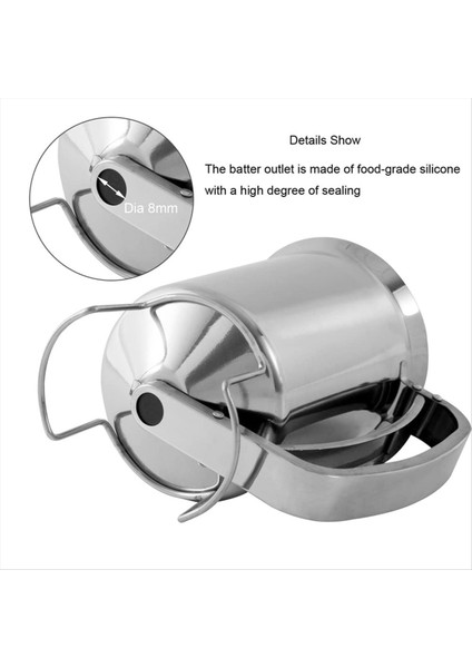 Paslanmaz çelik gözleme hamuru dağıtıcı pişirme, krep, krep ve waffle kek ve gözleme meyilli hunisi için harika (Yurt Dışından)