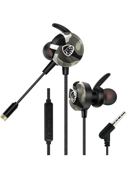 Hytech Hy-Gk4 3,5 Oyuncu Esnek Mikrofonlu Kamuflaj Kulakiçi Kulaklık