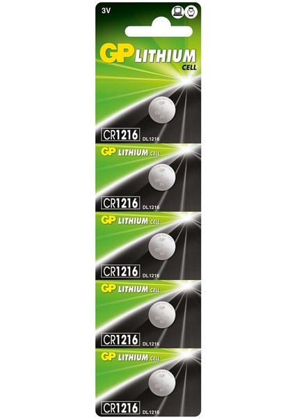 Gp CR1216-C5 3V Lityum Düğme Pil 5'li Paket