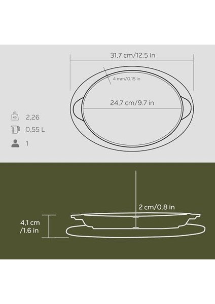 Pişirme Kabı Lv Eco Ft 1824 T10 K4 Fajita Plaka, Oval, Integral Metal ve Ahşap Plaka, Ölçüler 18 x 24 Cm, Dökme Demir, Siyah fiyatları
