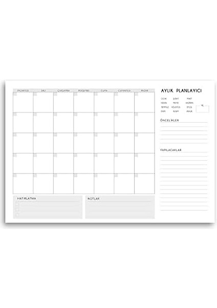 Tanıtım 3'lü Masaüstü Planlayıcı Set (Günlük, Haftalık, Aylık Planlayıcı) modelleri