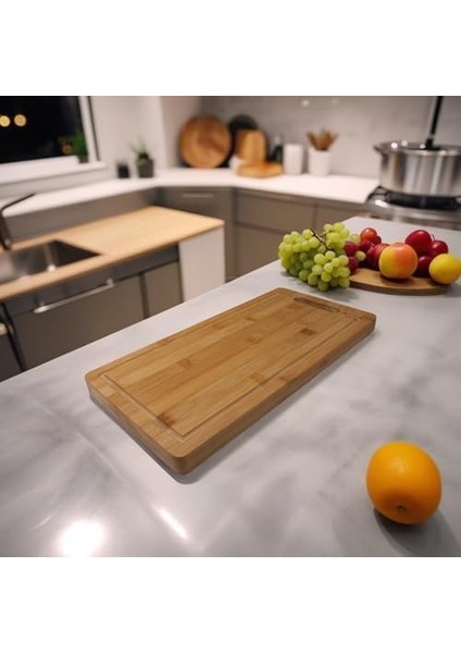 Kalın Bambu Kesme Tahtası - Büyük Boy Antibakteriyel Yıkanabilir Doğrama Tahtası (Düz-37 * 17 * 2.5cm) fiyatları
