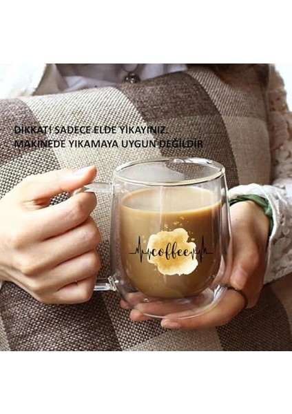 2 Adet Odi Çift Cidarlı Cam Kupa Kulplu 250 ml fiyatları
