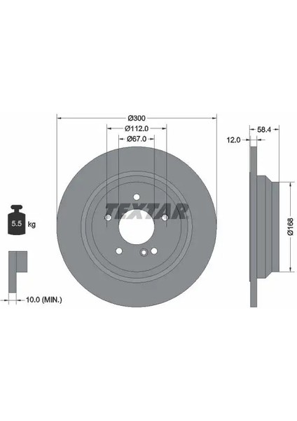92176503 Arka Fren Diski A2214230712 A2214231112 A2304231412 (2 Adet Fiyatıdır)