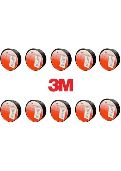 Temflex 1300E Elektrik Izolasyon Bandı Siyah – 10'lu Paket | 18 mm x 9,15 M | Pvc Kablo Bandı | 600V Dayanıklı, Esnek ve Güçlü Yapışkanlı Elektrik Bandı fiyatları