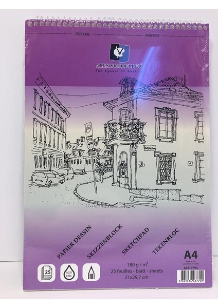 Schoeller Spiralli Çizim Defteri 180 G 25 Yaprak A4