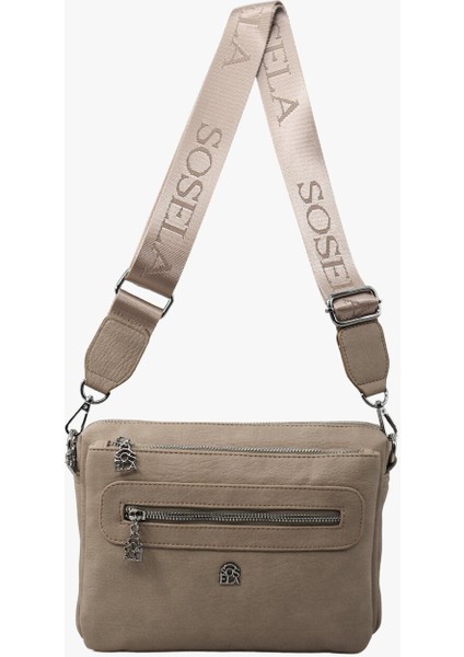67-7175 Kadın Çarpraz Askılı Çanta-Kum