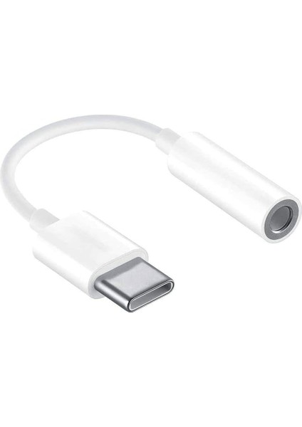 Type-C (Usb C) To 3.5mm Aux Dönüştürücü Kulaklık Dönüştürücü Beyaz