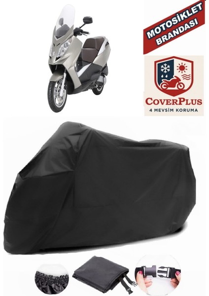 Peugeot Satelis 500 Siyah Motorsiket Brandası Motor Örtüsü Çadır Su Geçirmez Motosiklet Kılıfı Motor Brandası