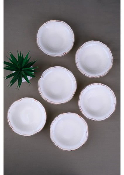 Porselen Antik Stoneware Çorba Kasesi 15,50CM 6 Kişilik 6 Parça
