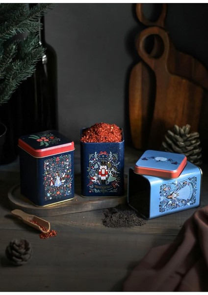 Kare Metal Saklama Kabı 75X75 3 Lü Set, ( )