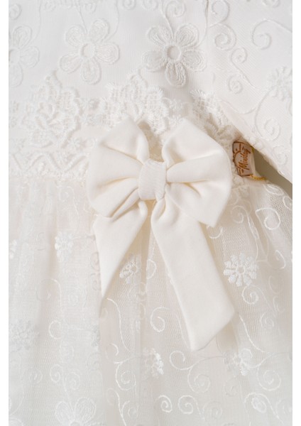 Kız Bebek Mevlütlük Dantelli Elbise Bandanalı modelleri