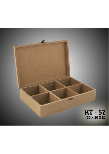 Ahşap Boyanabilir 6 Bölmeli Saat-Takı-Aksesuar-Dekoratif Çok Amaçlı Kutu