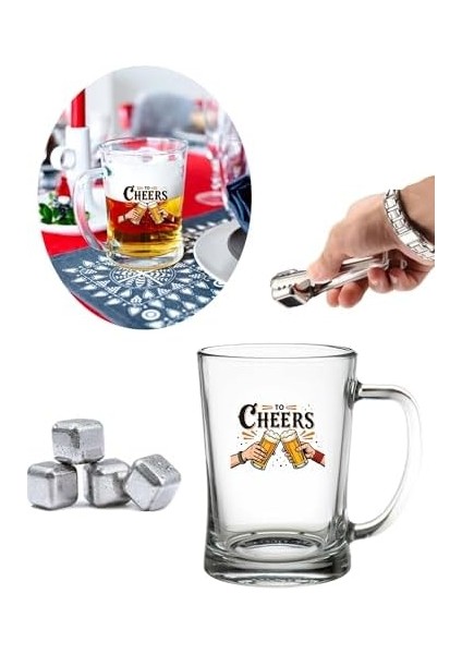 Büyük Boy Renkli Baskılı Cam Bardağı Beer Glass Mug 600 ml modelleri