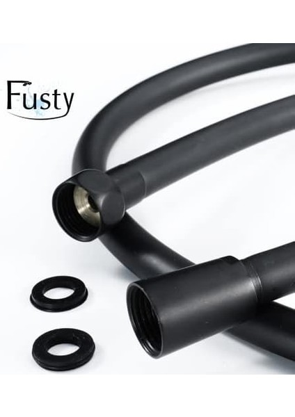 Paslanmaz Kopmaz Patlamaz Kaliteli Pvc Duş Hortumu - Yüksek Kaliteli Lüx Duş Spirali - Tüm Duş Setleri/duş Başlıkları ile Uyumlu (G1/2) - 150CM Siyah modelleri