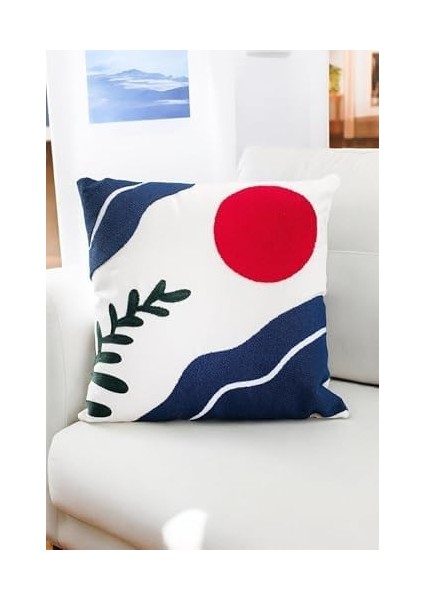 45X45 Özel Tasarım Panç Süzene Desen Dekoratif Kırlent Kılıfı Modern Beyaz 30 fiyatları