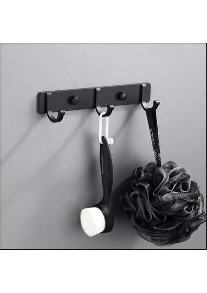 Kendinden Yapışkanlı 3'lü Askılık Mat Siyah