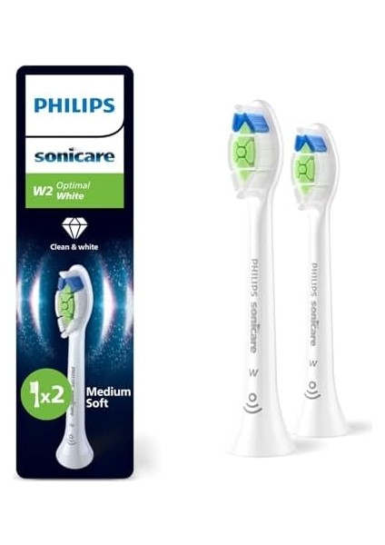 Philips Sonicare Optimal White Yedek Diş Fırçası Başlığı, 7 Kat Daha Fazla Plak Temizliği, Orta Yumuşak Fırça Başlığı, 2’li Paket, Beyaz, HX6062/87 fiyatları