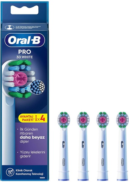 Oral-B 3D White X-Filament Şarjlı Diş Fırçası Yedek Başlığı 4 Adet fiyatları