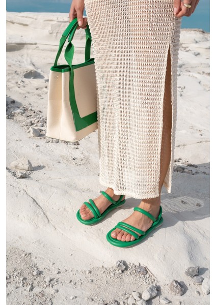 Marylan Kadin Çimen Yeşil Pofuduk Sandalet fiyatları