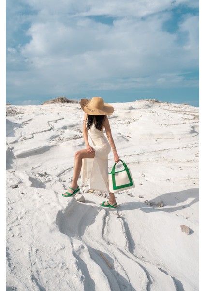 Marylan Kadin Çimen Yeşil Pofuduk Sandalet modelleri