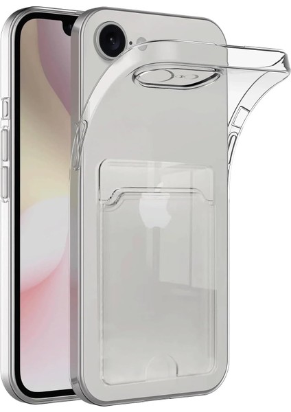 Aksesuar 16E ile Uyumlu Şeffaf Yapıya Sahip Arka Ksımında Kartlık Bölmeli Kullanım Sağlayan Telefon Kılıfı (Şeffaf)