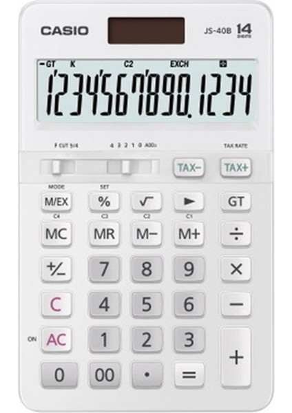 Casio JS-40B-WE Beyaz Profesyonel 14 Hane Masa Üstü Hesap Makinesi
