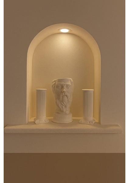 Sokrates Büstü ve Iki Sütunlu Dekoratif Set Biblo