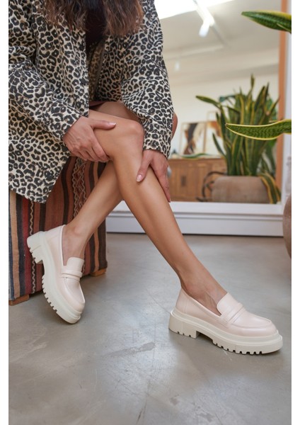 Lopes Kadın Bej Oxford Ayakkabi modelleri