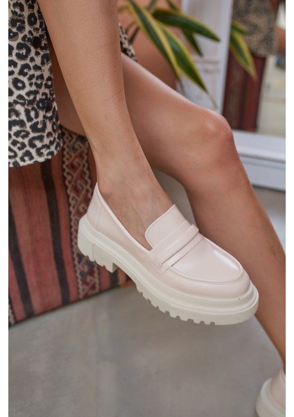 Lopes Kadın Bej Oxford Ayakkabi