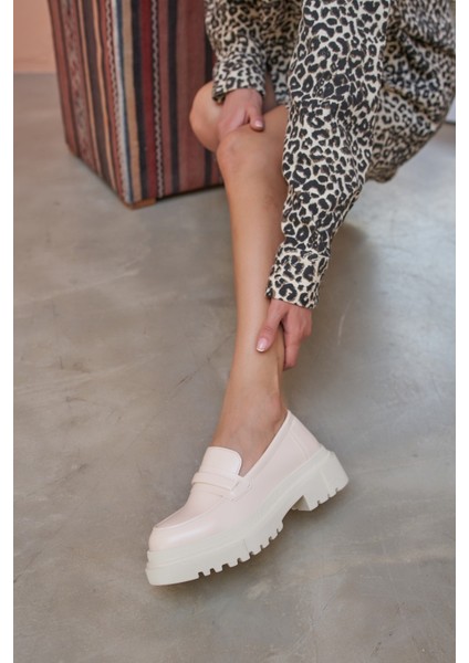 Lopes Kadın Bej Oxford Ayakkabi