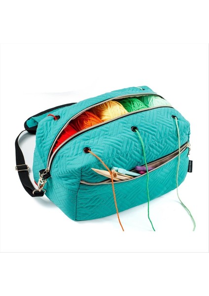 Tığ işi çanta organizatörü örgü çantası iplik depolama organizatörü - tığ işi için iplik çantası - tığ işi mavisi için iplik tutucu (Yurt Dışından)