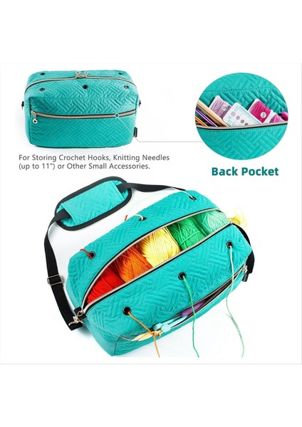 Tığ işi çanta organizatörü örgü çantası iplik depolama organizatörü - tığ işi için iplik çantası - tığ işi mavisi için iplik tutucu (Yurt Dışından)