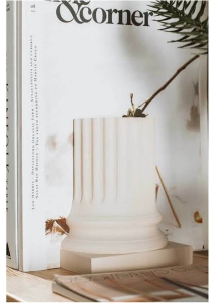 2’li Antik Sütun Kitap Tutucu Kitaplık Dekoru