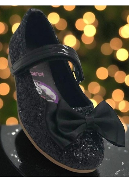 Kız Çocuk Elsalı & Kuromili Parlak Pullu Fiyonklu Babet Ayakkabı fiyatları