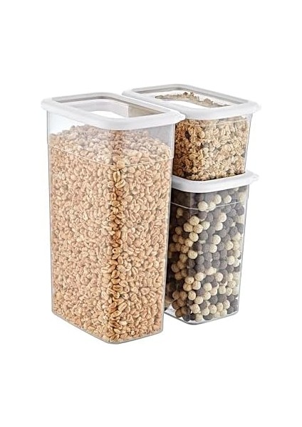 4'lü Set Skali Dikdörtgen Saklama Kabı Beyaz (4'şer Adet 1210 Ml, 2350 Ml, 3500 Ml) fiyatları