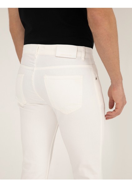 Erkek Ekru Slim Fit Jean Pantolon 50267655-VR019