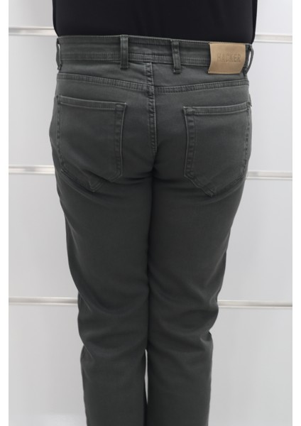 Fistan Store Erkek Haki Yeşil Normal Bel Rahat Kesim Dar Paça Jean Pantolon indirimleri