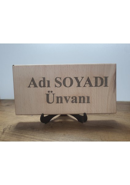 23X11 cm Kişiye Özel Ahşap Yakma Isim Ad Soyad Ünvan Hediyelik Makam Ahşap