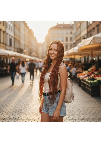 Afrika Örgüsü Ve Rasta İçin Sentetik Saç - Kızıl Bakır