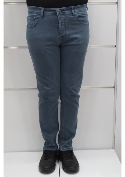 Fistan Store Erkek Açık Mavi Normal Bel Rahat Kesim Dar Paça Jean Pantolon